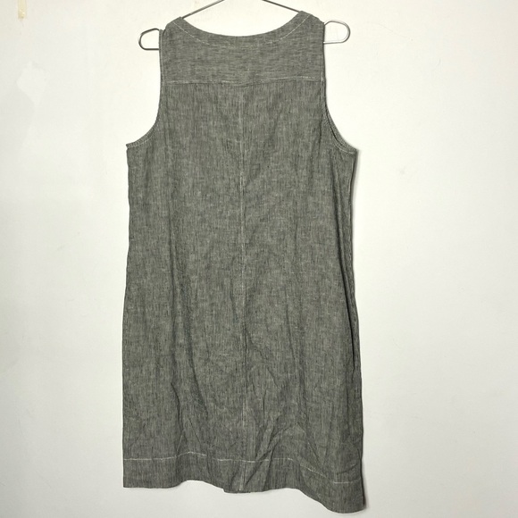 Eileen Fisher Organic Cotton Hemp Tank Dress Railroad Stripe Medium - Picture 4 of 7